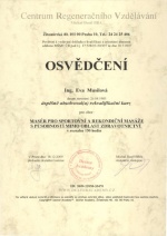 Osvědčení - sportovní a rekondiční masáže