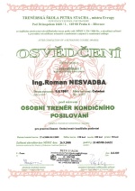 Osvědčení - osobní fitness trenér